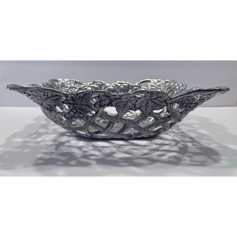 Pewter Arthur Castro Grape‎ themed basket. 1996. Only 1 available. $62